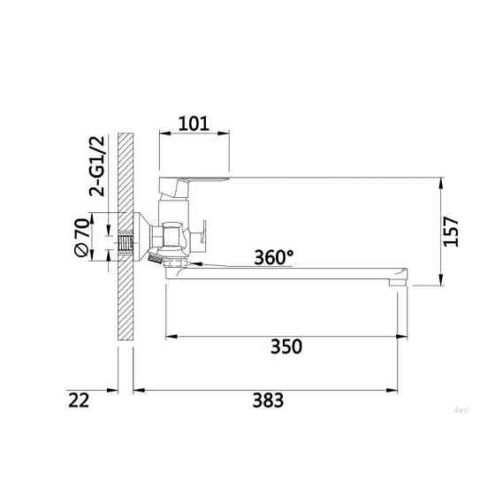 Змішувач для ванни Lidz Latwa 005 з душовим гарнітуром (LDLAT005WHI45425) білий/хром Київ