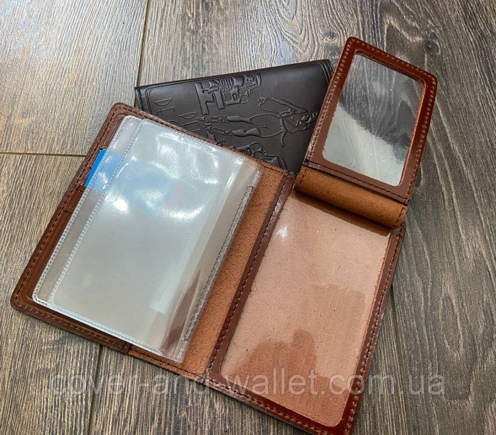 Жіноча шкіряна обкладинка для водійських документів Бордовий Київ - фото 5