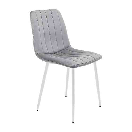 Стілець крісло м'який FuryDesign Malcolm 57 білі ніжки Сірий Київ