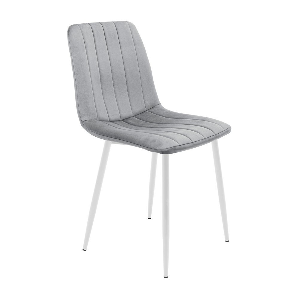 Стул кресло мягкий FuryDesign Malcolm 57 белые ножки Серый Киев - изображение 1