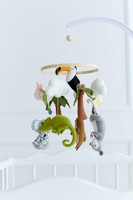 Дитячий музичний мобіль на ліжечко для немовлят WoollyFox Історія динозаврів"на 35 мелодій Київ - фото 1
