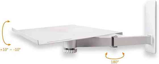 Настінний кронштейн кріплення для телевізора, ноутбука колонок динаміків тримач поворотний металевий білий підставка для проектора Київ