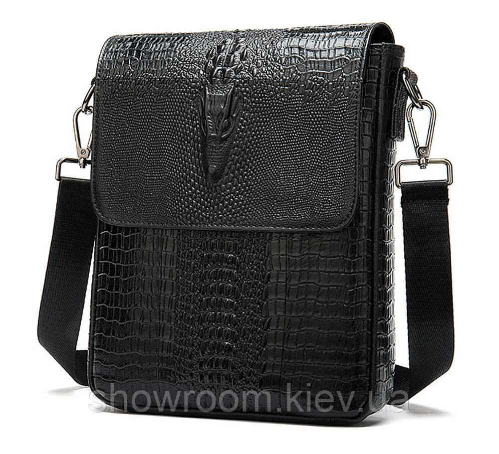 Мужская кожаная сумка под рептилию Leather Collection (8857) Киев - изображение 9