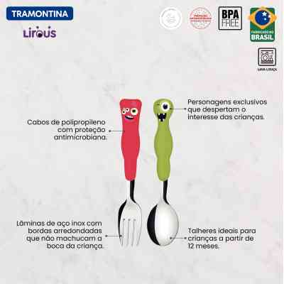 Набор столовых приборов Tramontina Baby Lirous 2 предмети (23797/909) Винница