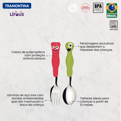 Набір столових приборів Tramontina Baby Lirous 2 предмети (23797/909) Вінниця - фото 2