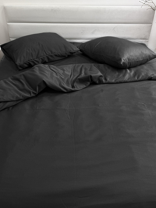 Ecotton Комплект постільної білизни Ecotton полуторний 150х215 см однотонний чорний Black Коломыя - изображение 4