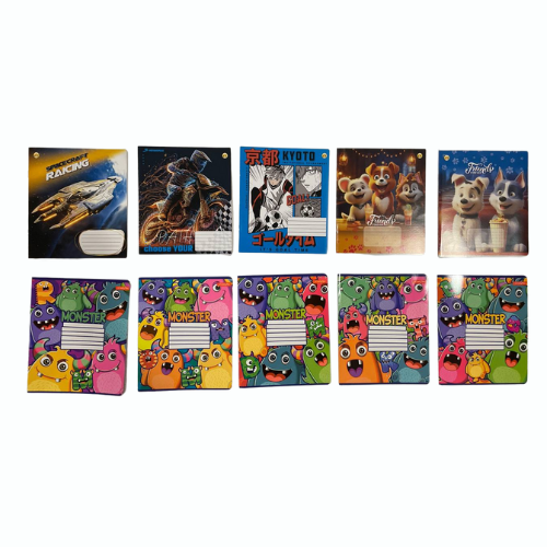 Зошит 12 аркушів лінія “Монстрики” з неоновими кольорами та УФ-лак покриттям Київ - фото 1