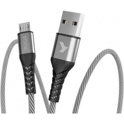 Дата кабель USB 2.0 AM to Micro 5P 1.0m Flex Gray Pixus (4897058531145) Вінниця - фото 1