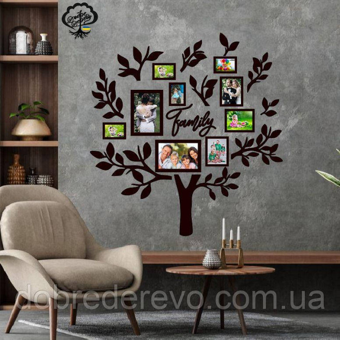 🌿Родовое дерево Family Семейное дерево на 7 фото рамок Вижница - изображение 3