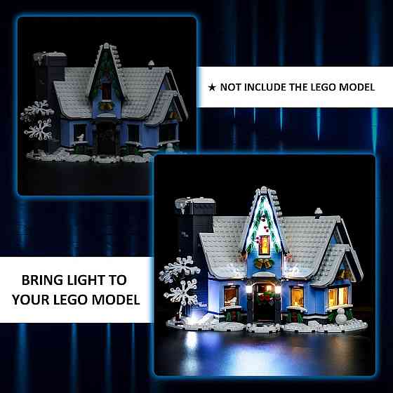YEABRICKS LED освещение для Lego 10293 Santa’s Visit, с дистанционным управлением (Lego не в комплек Киев