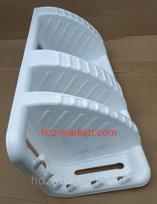 Полиця у ванну кутова пластикова біла 28 х 17.5 х 45 см Харків - фото 7