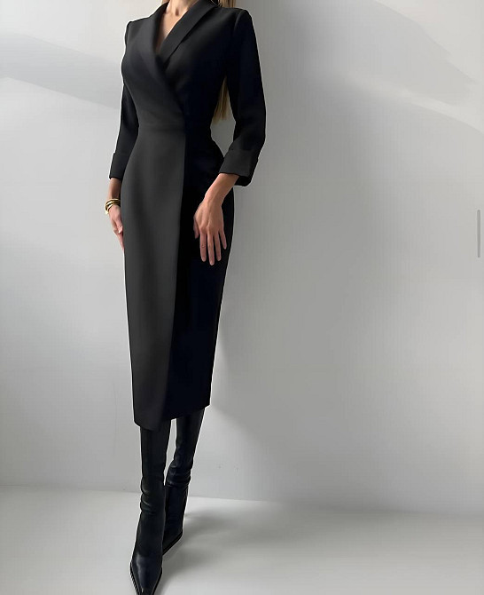 Жіноча стримана сукня-піджак костюмка Чорний Одеса - фото 8
