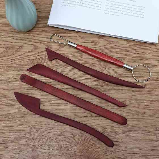 Инструменты для полимерной глины набор 5шт двусторонние деревянные стеки для лепки Киев