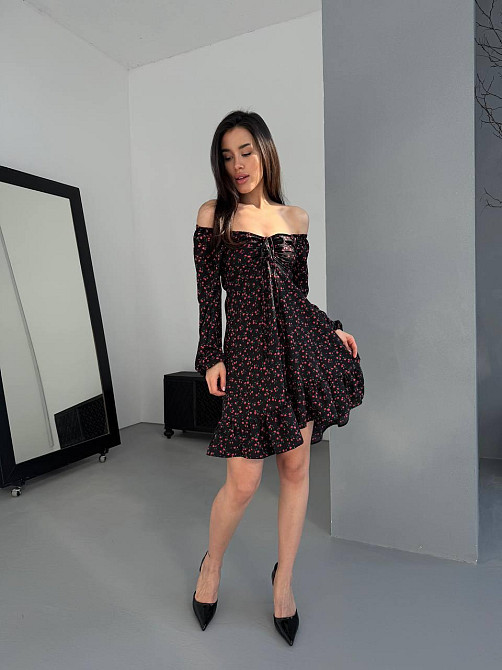 Жіноча святкова принтована сукня з софту Одеса - фото 3