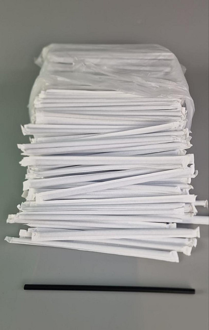 Трубочка d7-21 см в індивід. упаковці Чорна (500 шт.) Харків - фото 2