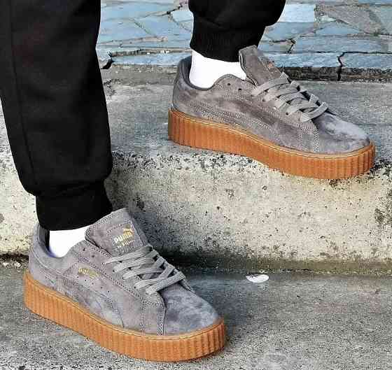 Чоловічі Кросівки Puma Сліпони Сірі Мокасини Пума Замшеві (розміри: 41,42,43,44) Дніпро