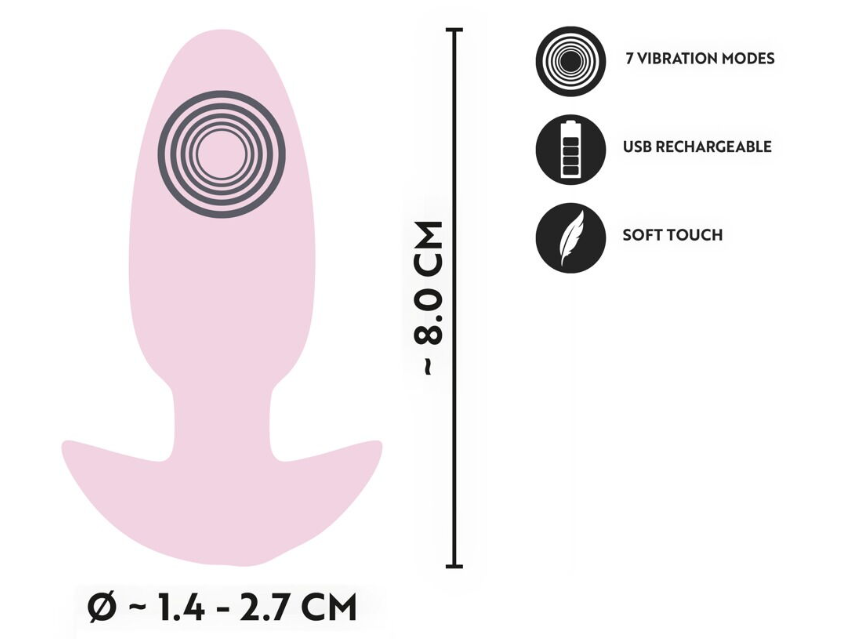 Анальна пробка з вібрацією Vibrating Mini Butt Plug Rose Sex Aura Київ - фото 2