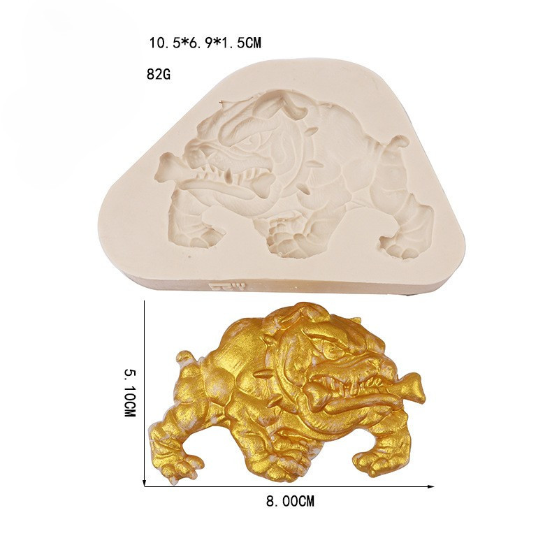 Силикновая форма собака Бульдог 105 на 69 мм серый Киев - изображение 2