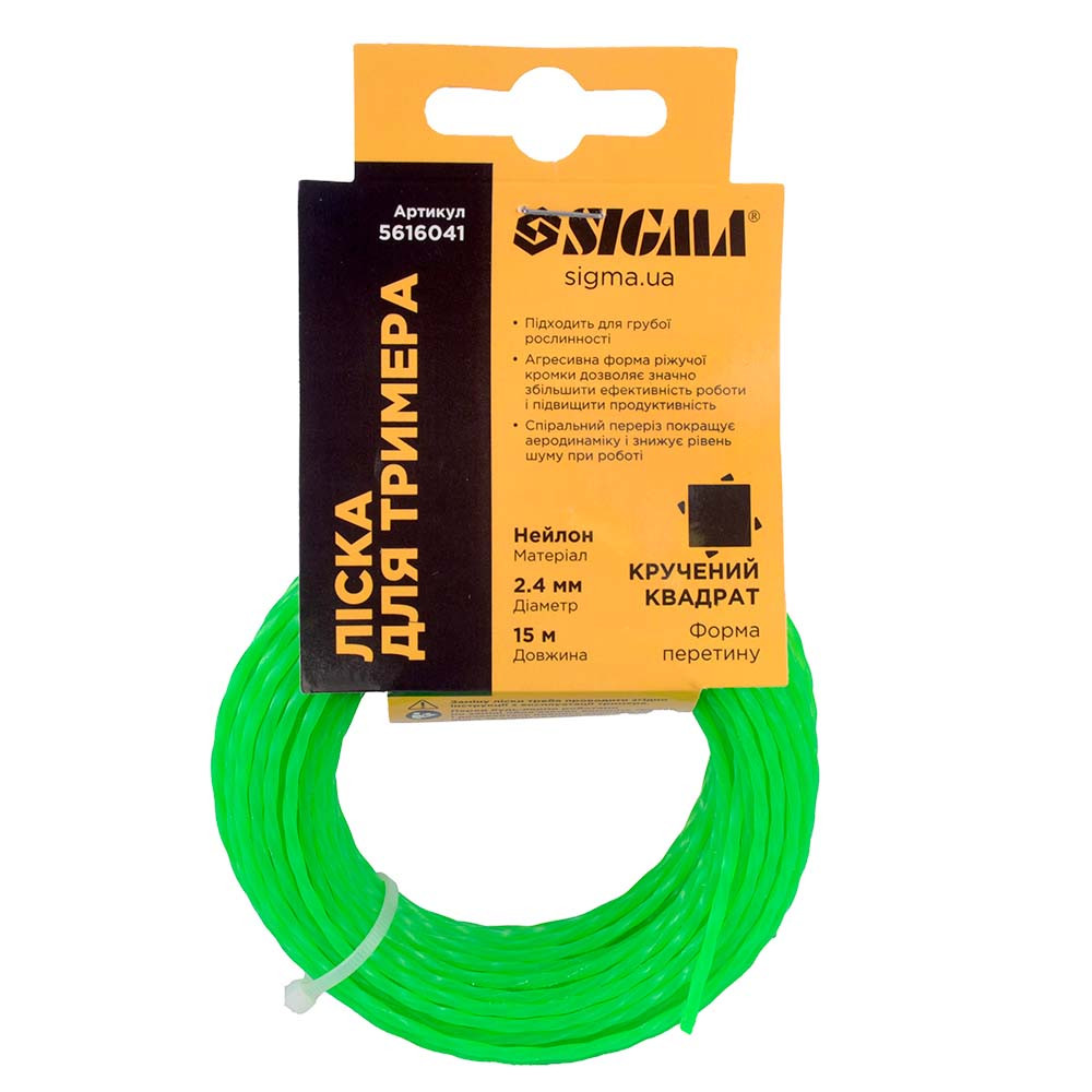 Sigma Леска для триммера крученый квадрат Ø2.4мм 15м SIGMA (5616041) Коломыя - изображение 5