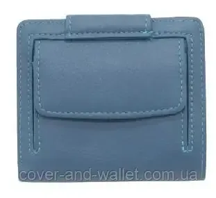 Кожаный женский кошелек компактного размера с монетницей синего цвета ST 415-1 Киев - изображение 5