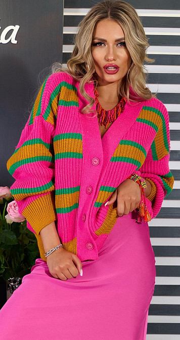 Кардиган у смужку (42-48) Київ - фото 1