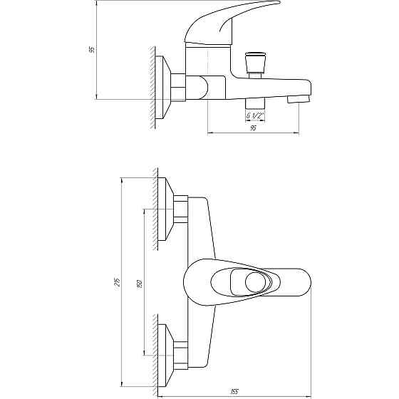 Змішувач для ванни EcoMix ELIT EM-102 Тернопіль