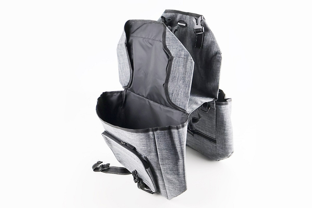 Сумка-штани на багажник, з вологозахисними 4 відділеннями, кріпл. на липучці, світловідбиваючі смуги, сіра Київ - фото 2