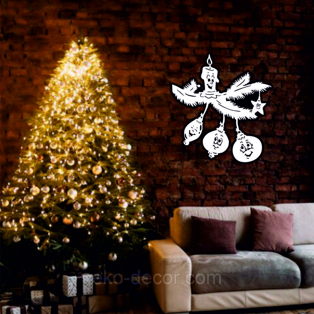 Декоративное настенное Панно «Новый год», Декор на стену 70*64 см Киев - изображение 4