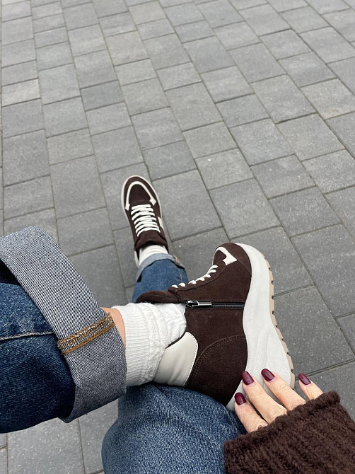 Arcoboletto Кросівки жіночі Arcoboletto 500 коричневі (зима, шкіра+замша натуральна) (5669) 38 Коломыя - изображение 1