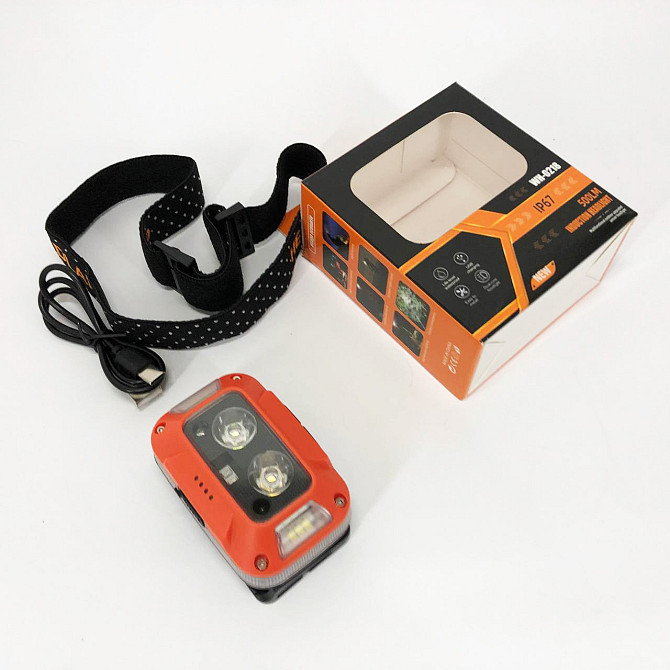 Водонепроникний ліхтарик WH-0218-XPG(white+yellow)+SMD(red), Ліхтарик на голову UJ-807 на батарейках Київ - фото 8