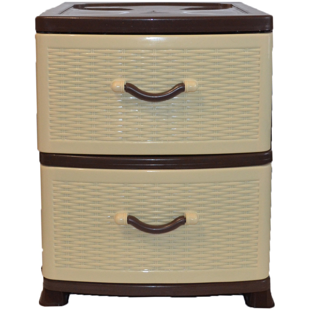 Комод пластиковий Efe Plastics 2 ящики 48х46х38 ротанг бежевий. Ефе пластик Одеса - фото 3