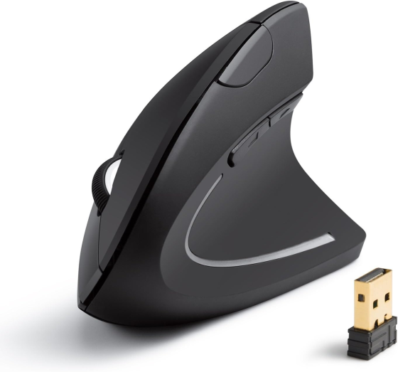 Беспроводная вертикальная мышь Anker A7852 2.4 ГГц, USB, 800/1200/1600 DPI, 5 кнопок, черная Киев