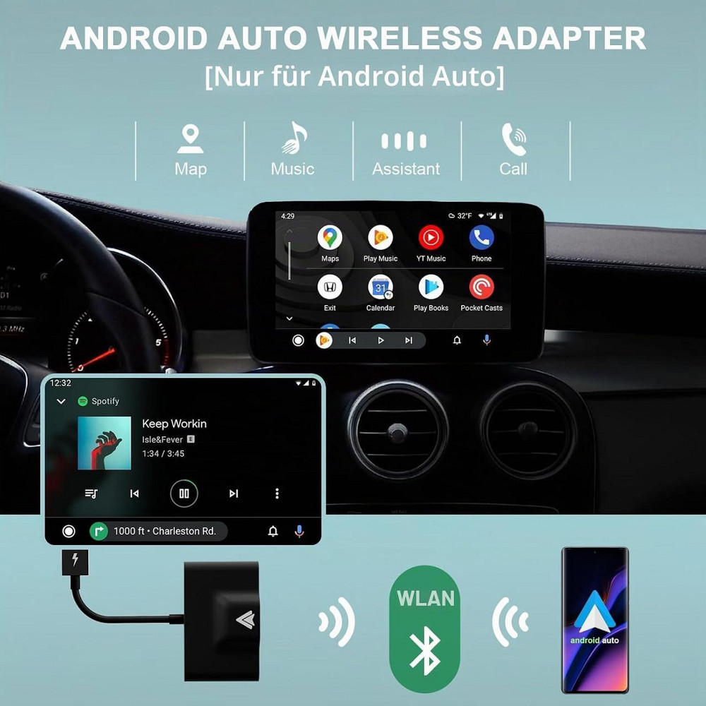 Беспроводной адаптер Android Auto USB/USB-C Wi-Fi Bluetooth для авто с проводным Android Auto Киев - изображение 7