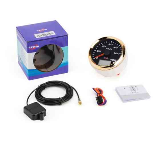 Gps Спідометр Ecms Hmg3-Bg-120Kl Діаметр 85Мм Рамка — Золото Дисплей — Чорний 902-00078 Київ