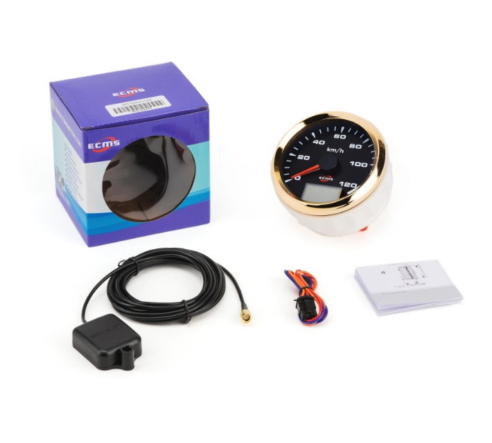 Gps Спідометр Ecms Hmg3-Bg-120Kl Діаметр 85Мм Рамка — Золото Дисплей — Чорний 902-00078 Київ - фото 2