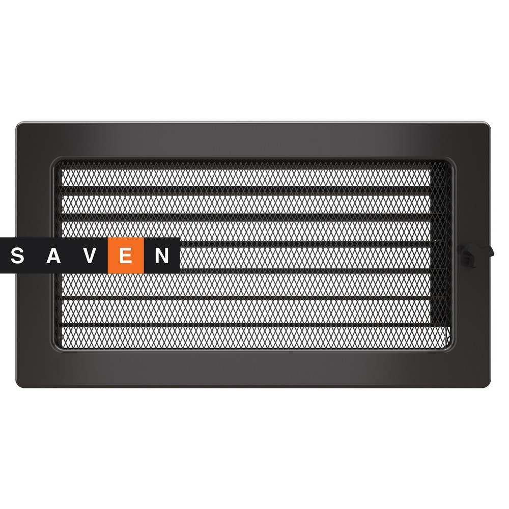 Вентиляционная решетка для камина SAVEN 17х30 графитовая с жалюзи Львов - изображение 1