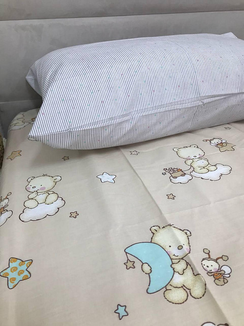 Наволочка Ecotton 40х60 натуральна із бавовни сіра полоса із зірками Коломия - фото 5