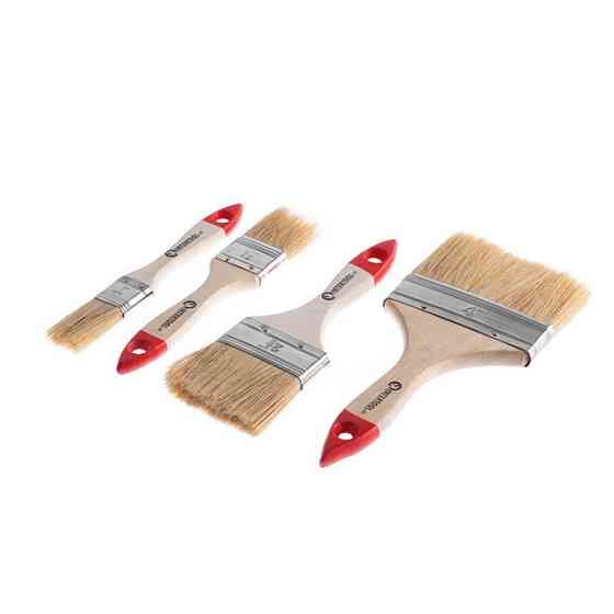 Набір пензлів флейцевих, 4 шт. (25, 36, 63, 102 мм) INTERTOOL KT-1004 Київ