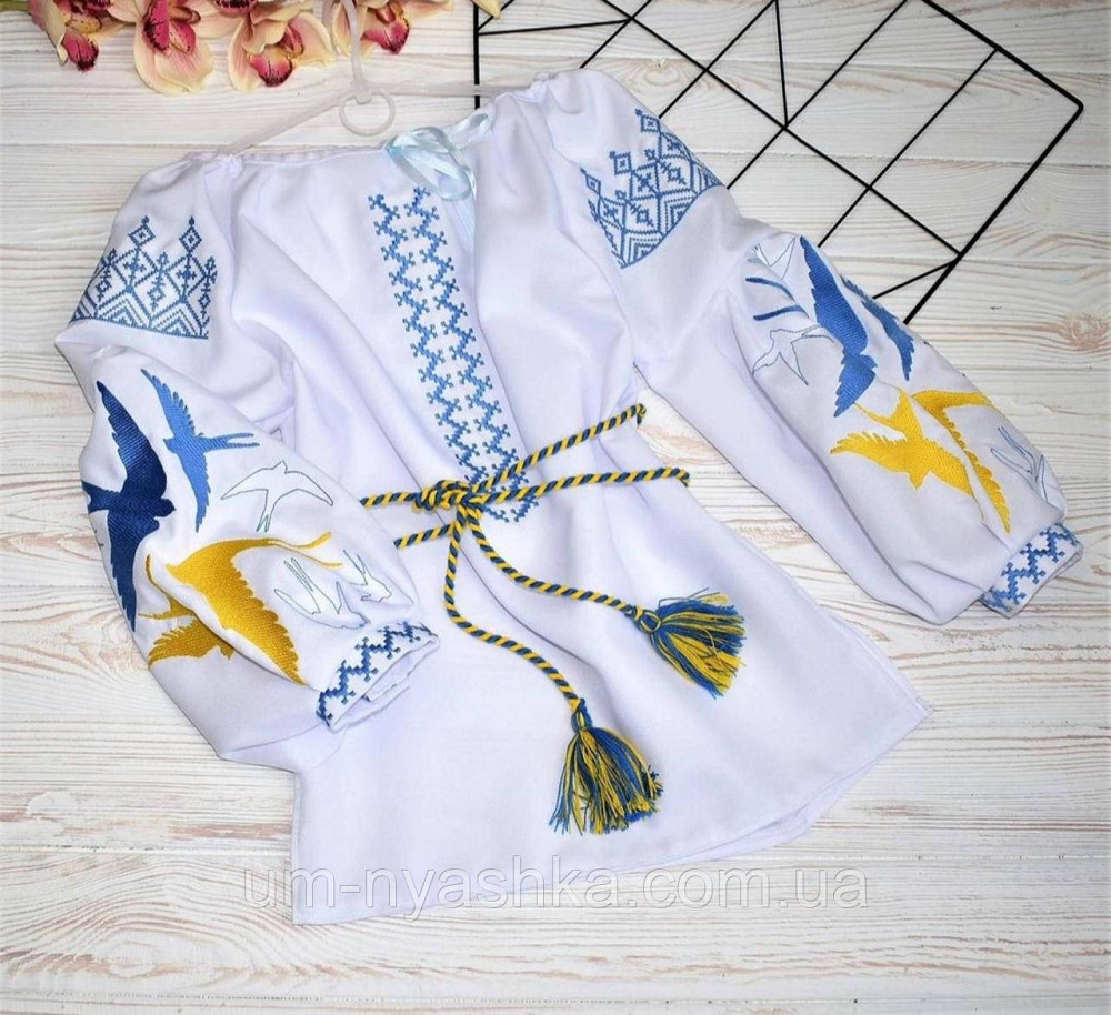 Дитяча натуральна вишита блузка з ластівками Кривий Ріг - фото 5