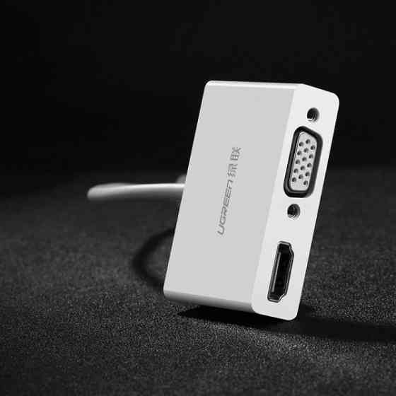 Перехідник-Конвертер USB Type C to HDMI + VGA MM123 UGREEN Білий (30843) Київ