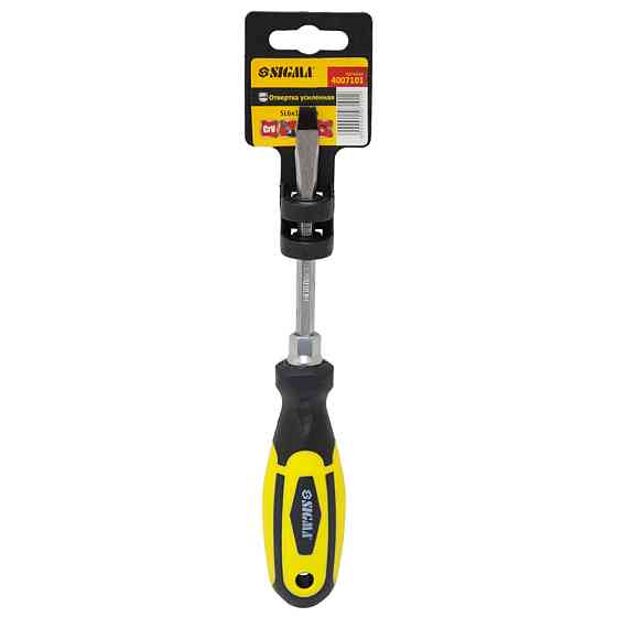 Отвертка усиленная шлицевая SL6×100мм под ключ CrV SIGMA (4007101) Киев