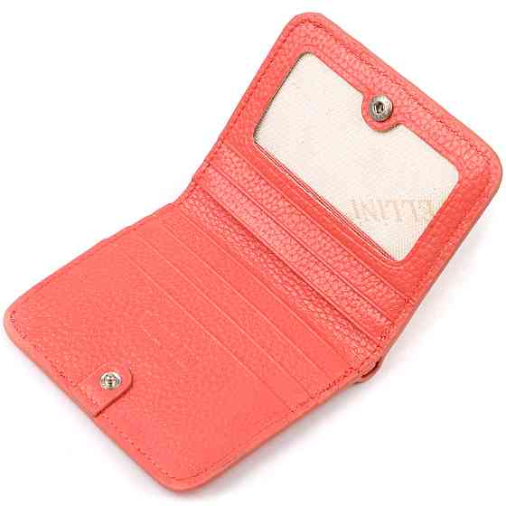 Маленький жіночий гаманець із натуральної шкіри флотар CANPELLINI 21794 Кораловий Київ