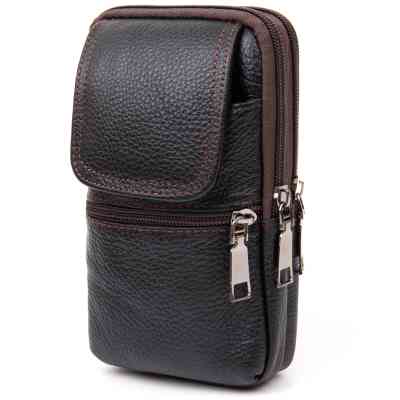 Сумка Vintage Унісекс на пояс на два відділення Коричнева (20427) Вінниця