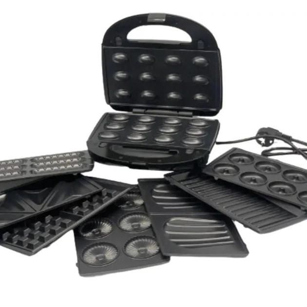 Электрическая бутербродница мультимейкер 8 в 1 Rainberg RB-2283 3000Вт со сменными насадками EZ-42 Львов - изображение 1