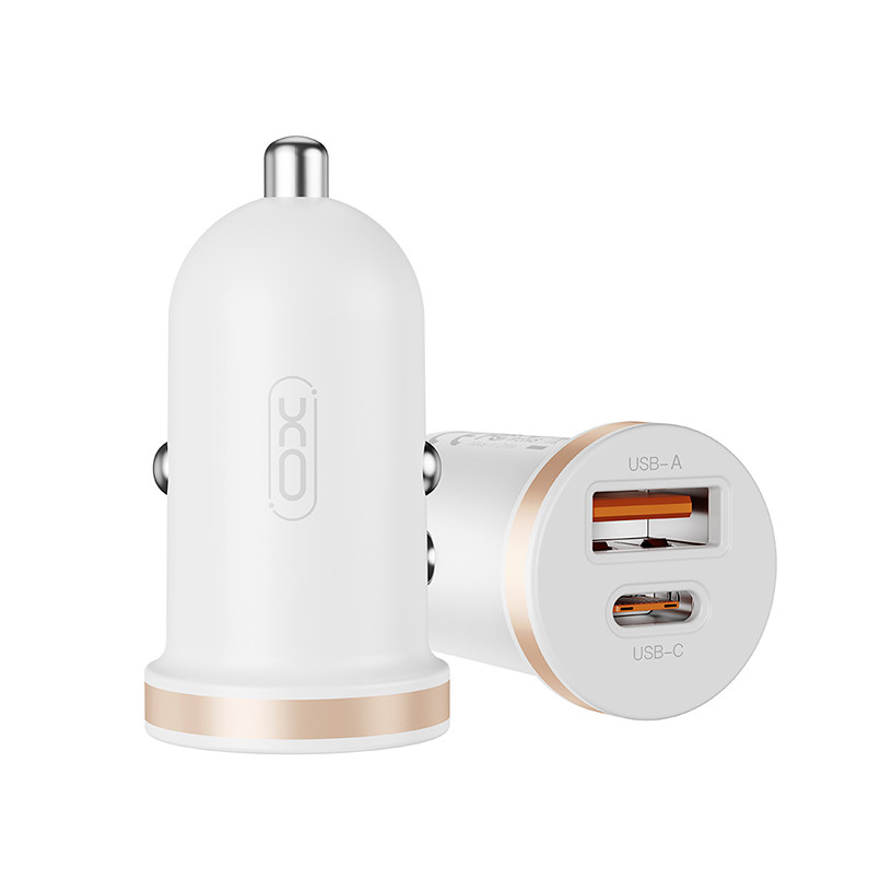 Автомобільний зарядний пристрій XO CC56 Plastic mini 30W білий Львів - фото 2