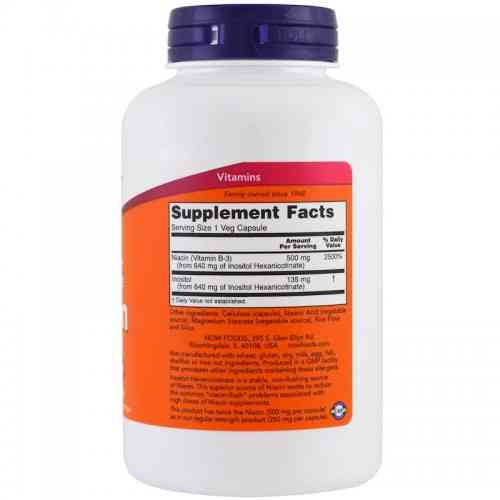 Витамин В3 ниацин с инозитолом (Niacin) 500 мг/135 мг 180 капсул Киев