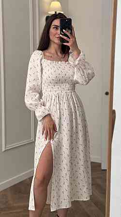 Жіноча сукня міді з відкритими плечима з мусліну Тюльпан XS/S Харків