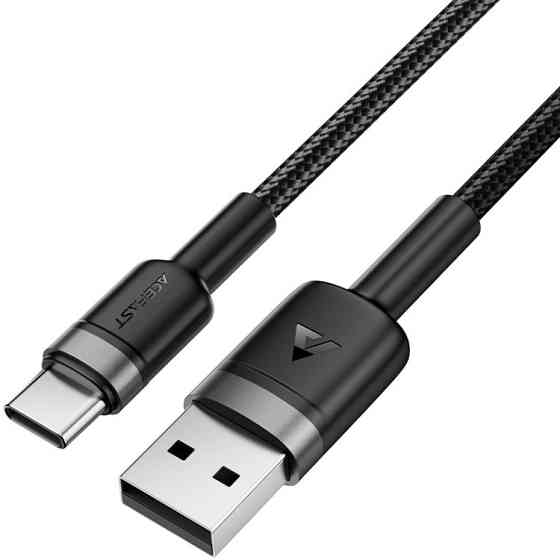 Кабель USB 2.0 AM-Type-C M, 1.2 м, 60W aluminum alloy Black, C22-04 Acefast Вінниця