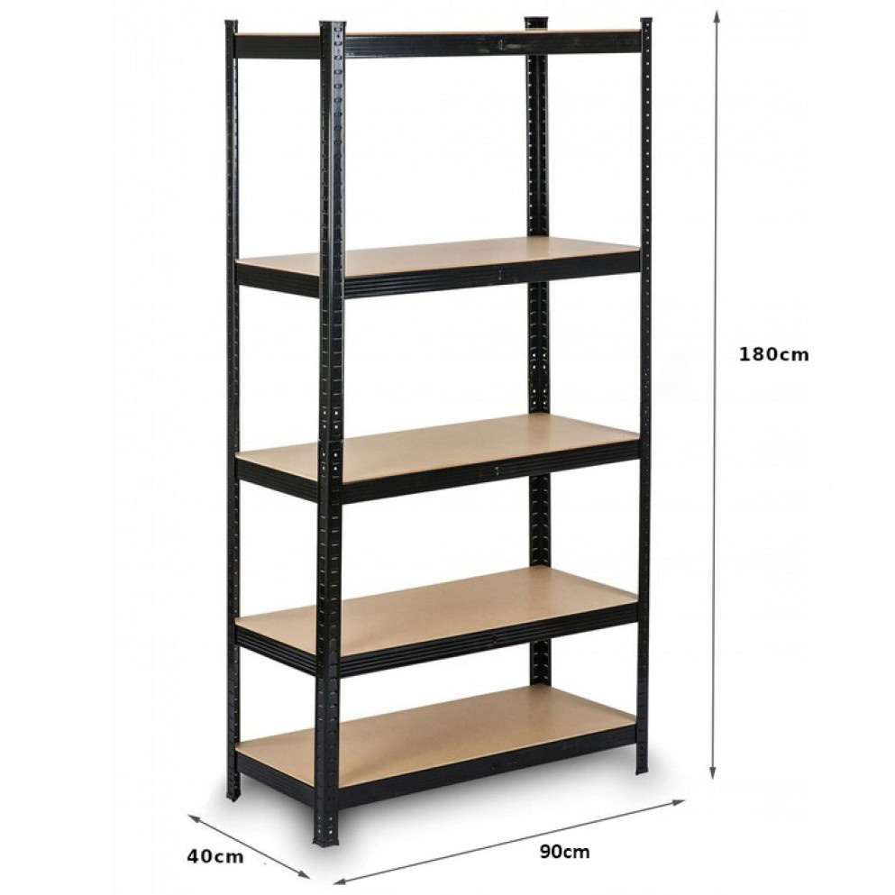 Металевий поличний стелаж вітрина з полицями Siker P9040 чорний 180х90х40 см Київ - фото 9