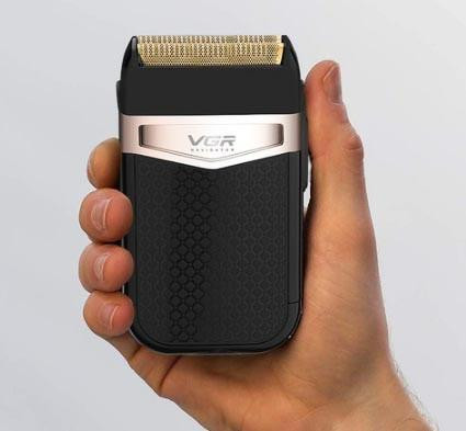 Електробритва VGR V-331 бездротова USB Type-C IPX4 подвійна сітка 2 насадки для сухого та вологого гоління Одеса - фото 9